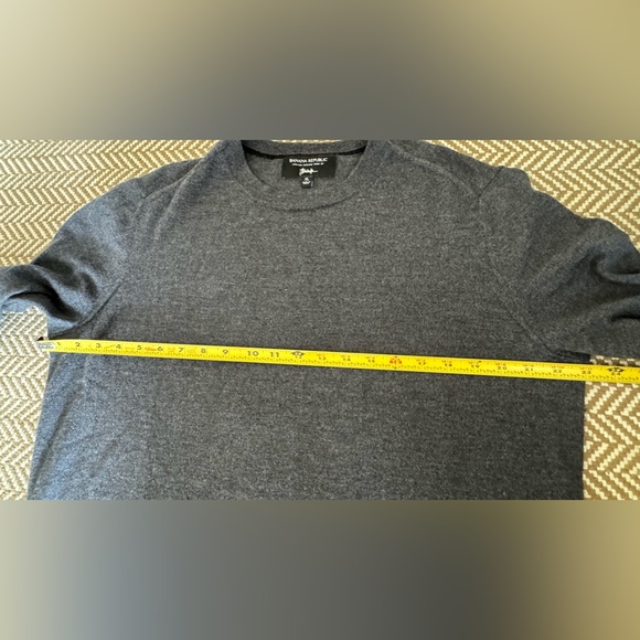 Banana Republic Italian Merino Wool Crew Sweater Dark Charcoal Heather XL - Picture 7 of 8